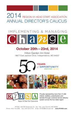 2014 ANNUAL DIRECTOR’S CAUCUS IMPLEMENTING &amp; MANAGING October 20th—23rd, 2014