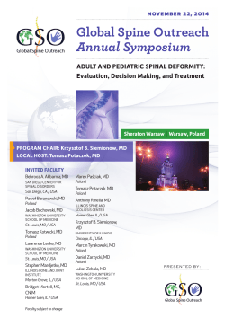 Global Spine Outreach Annual Symposium Adult And PediAtric SPinAl deformity: