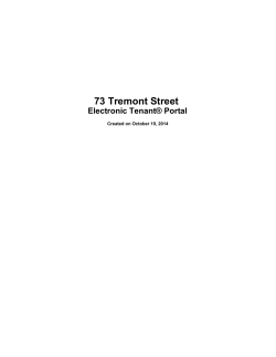 73 Tremont Street Electronic Tenant® Portal Created on October 19, 2014