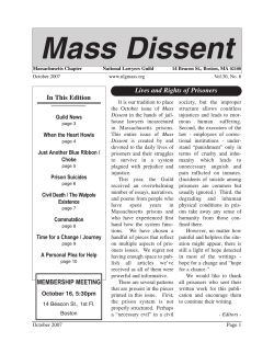 Mass Dissent In This Edition Lives and Rights of Prisoners Guild News