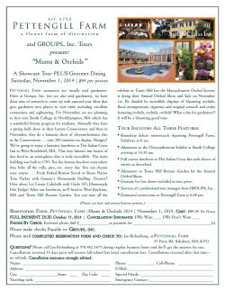 “ ” Mums &amp; Orchids and GROUPS, Inc. Tours