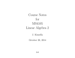 Course Notes for MS4105 Linear Algebra 2