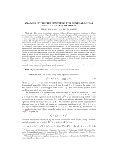 ANALYSIS OF PROFILE FUNCTIONS FOR GENERAL LINEAR REGULARIZATION METHODS