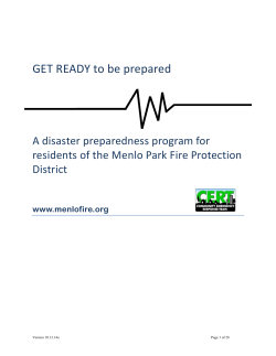 GET READY to be prepared  A disaster preparedness program for