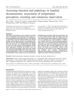 Assessing function and pathology in familial dysautonomia: assessment of temperature