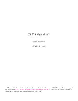 CS 573 Algorithms ¬ Sariel Har-Peled October 16, 2014