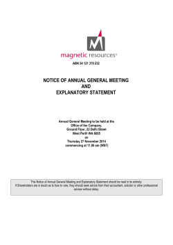 NOTICE OF ANNUAL GENERAL MEETING AND EXPLANATORY STATEMENT