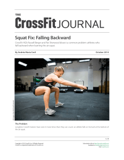 JOURNAL Squat Fix: Falling Backward THE