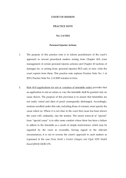 COURT OF SESSION  PRACTICE NOTE No. 2 of 2014