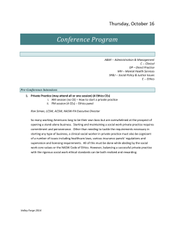 Conference Program Thursday, October 16