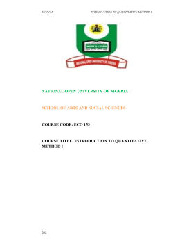 NATIONAL OPEN UNIVERSITY OF NIGERIA COURSE CODE: ECO 153