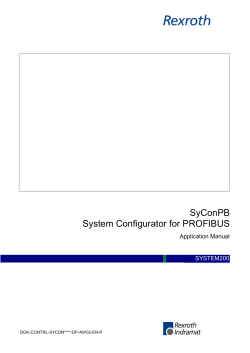 SyConPB System Configurator for PROFIBUS Application Manual SYSTEM200