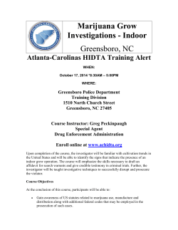 Marijuana Grow Investigations - Indoor Greensboro, NC Atlanta-Carolinas HIDTA Training Alert