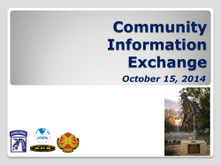 Community Information Exchange October 15, 2014