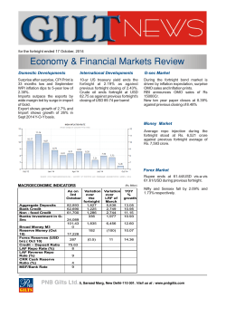 Economy &amp; Financial Markets Review G-sec Market Domestic Developments International Developments