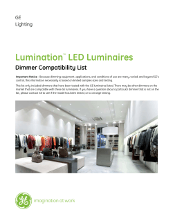 Lumination LED Luminaires Dimmer Compatibility List GE