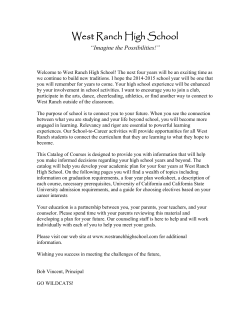 West Ranch High School “Imagine the Possibilities!”