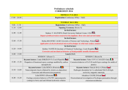 Preliminary schedule CORROSION 2014
