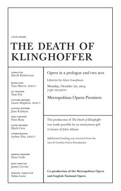 the death of klinghoffer Metropolitan Opera Premiere