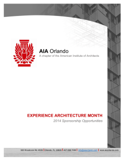 AIA EXPERIENCE ARCHITECTURE MONTH 2014 Sponsorship Opportunities