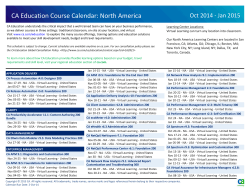 CA Education Course Calendar: North America Oct 2014 - Jan 2015