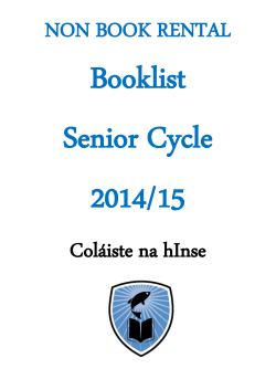 Booklist Senior Cycle 2014/15 NON BOOK RENTAL