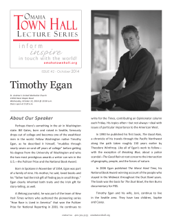 Timothy Egan 2014 ISSUE #2 - October