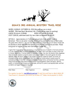 GSAA’S 3RD ANNUAL MYSTERY TRAIL RIDE