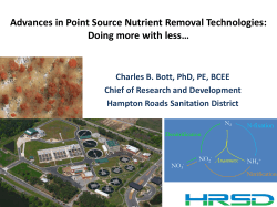 Advances in Point Source Nutrient Removal Technologies: Doing more with less…