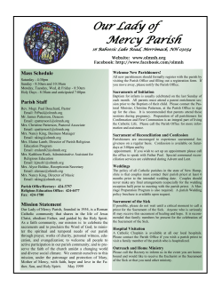 Our Lady of Mercy Parish Mass Schedule