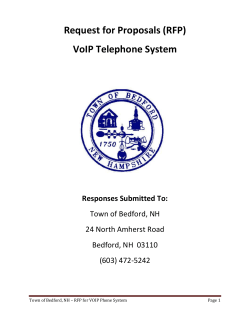 Request for Proposals (RFP) VoIP Telephone System Responses Submitted To: