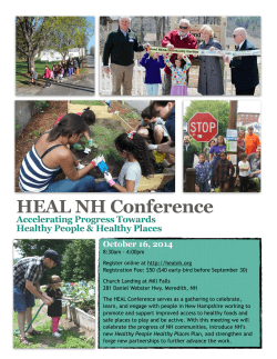 HEAL NH Conference Accelerating Progress Towards Healthy People &amp; Healthy Places