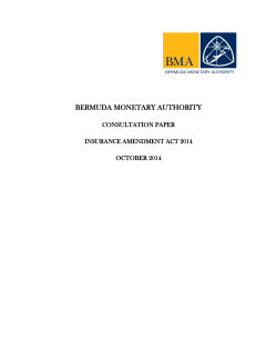 BERMUDA MONETARY AUTHORITY  CONSULTATION PAPER INSURANCE AMENDMENT ACT 2014