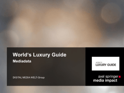 World‘s Luxury Guide Mediadata DIGITAL MEDIA WELT-Group
