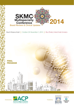 program - SKMC Multispecialty Conference 2014