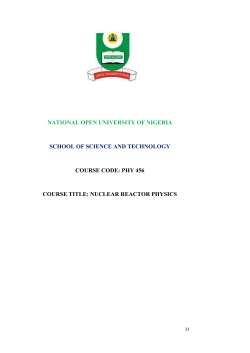 NATIONAL OPEN UNIVERSITY OF NIGERIA COURSE CODE: PHY 456