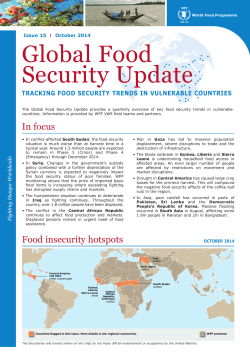 Global Food Security Update In focus Tracking food securiTy Trends in vulnerable counTries