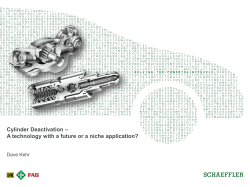 – Cylinder Deactivation A technology with a future or a niche application?
