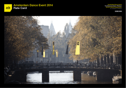 Amsterdam Dance Event 2014 Rate Card Amsterdam Dance Event 15/16/17/18/19 October 2014