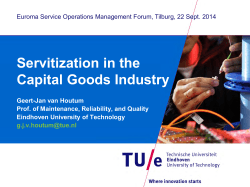 Servitization in the Capital Goods Industry Geert-Jan van Houtum