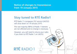 Stay tuned to RTÉ Radio1 Notice of changes to transmission
