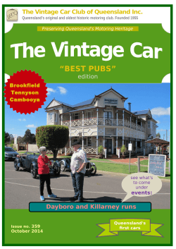 “BEST PUBS” The Vintage Car Club of Queensland Inc.