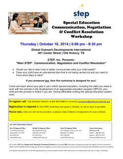 Special Education Communication, Negotiation &amp; Conflict Resolution
