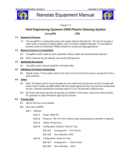 Yield Engineering Systems G500 Plasma Cleaning System (yes-g500) (380)