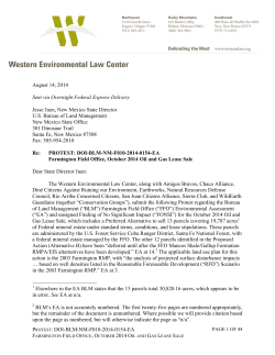 August 14, 2014 Jesse Juen, New Mexico State Director