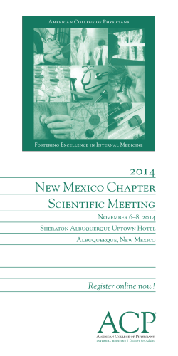 2014 New Mexico Chapter Scientific Meeting Register online now!
