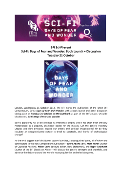 BFI Sci-Fi event Tuesday 21 October