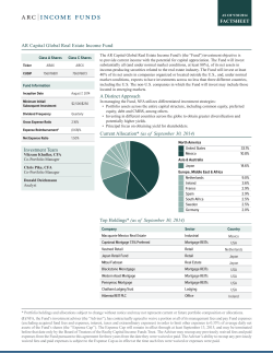 AR Capital Global Real Estate Income Fund FACTSHEET