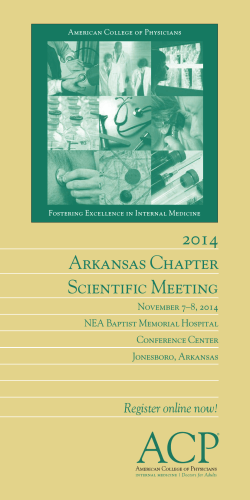 2014 Arkansas Chapter Scientific Meeting Register online now!