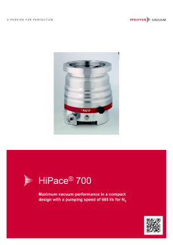 HiPace 700 ® Maximum vacuum performance in a compact
